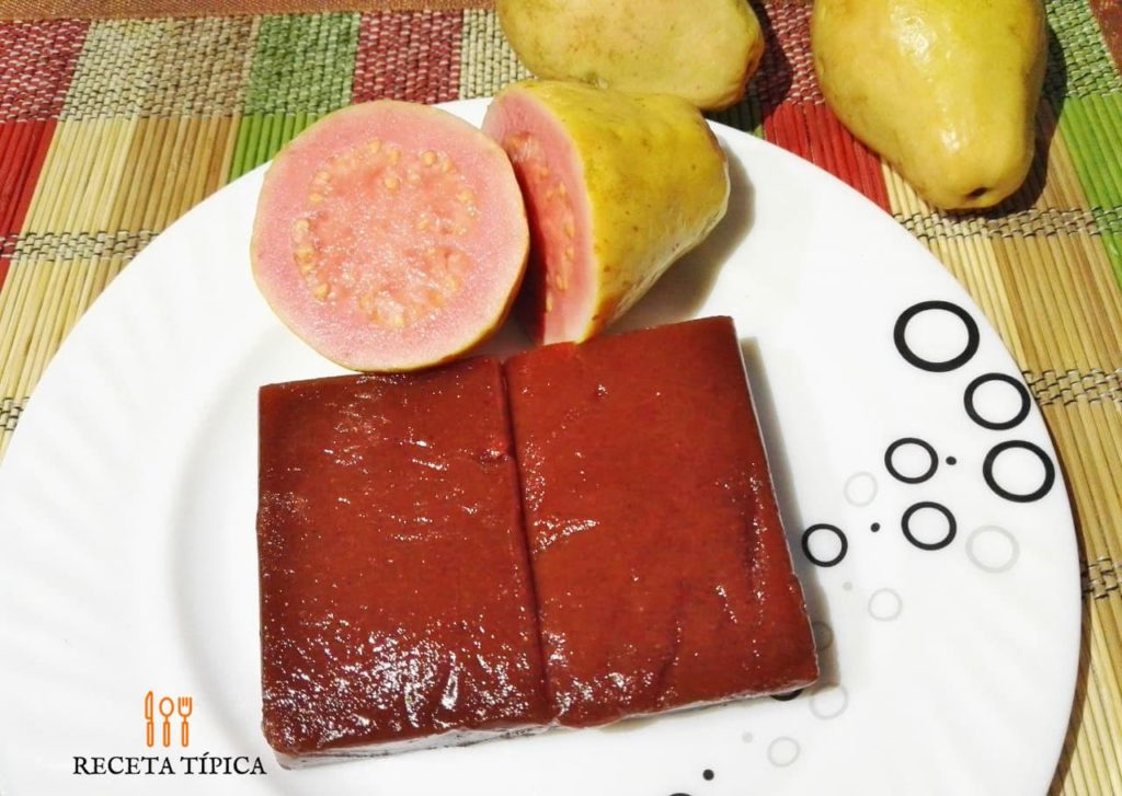 plate with guava paste or bocadillo de guayaba