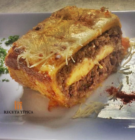 Dish with Meat lasagna