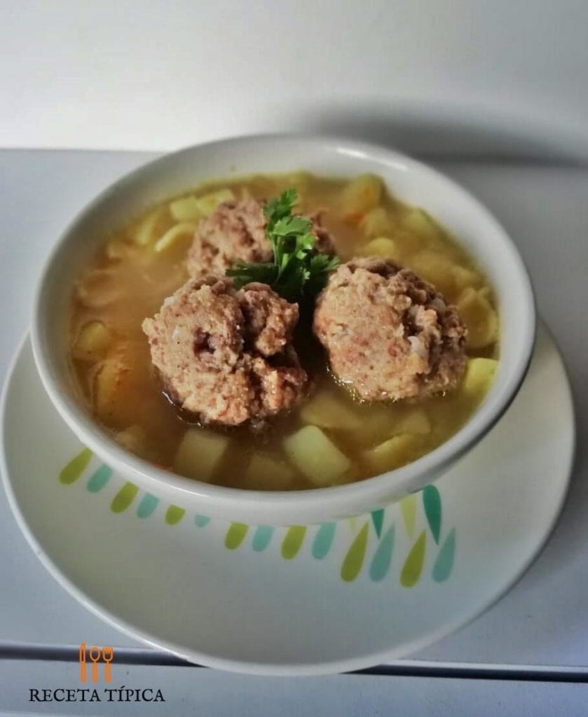 Dish with Meatball soup