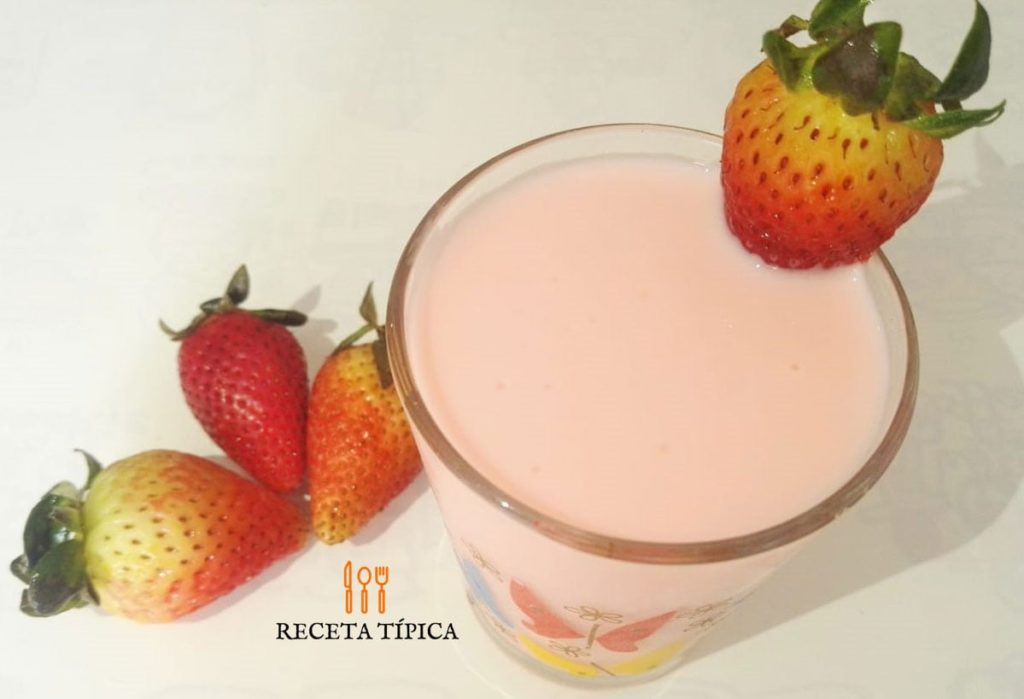 Glass with strawberry yogurt