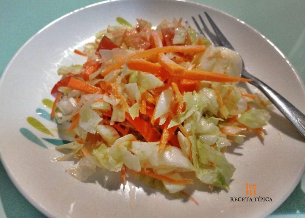 Dish with carrot salad