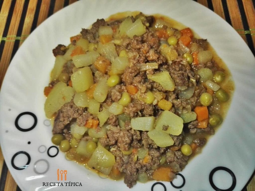 Plate with Picadillo