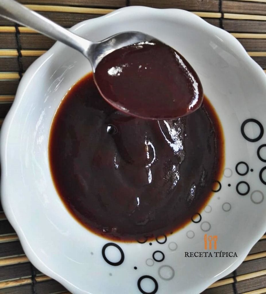 Dish with barbecue sauce