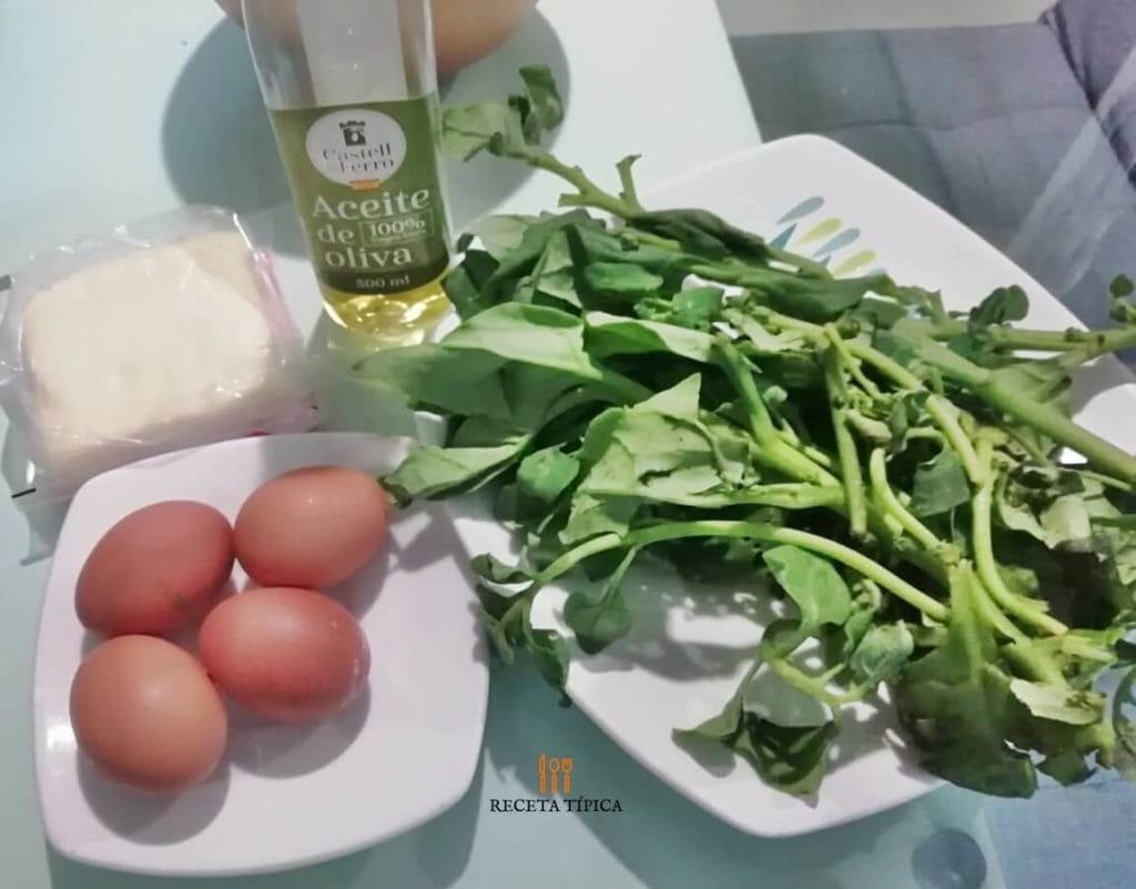 ingredients Spinach and egg tortilla
