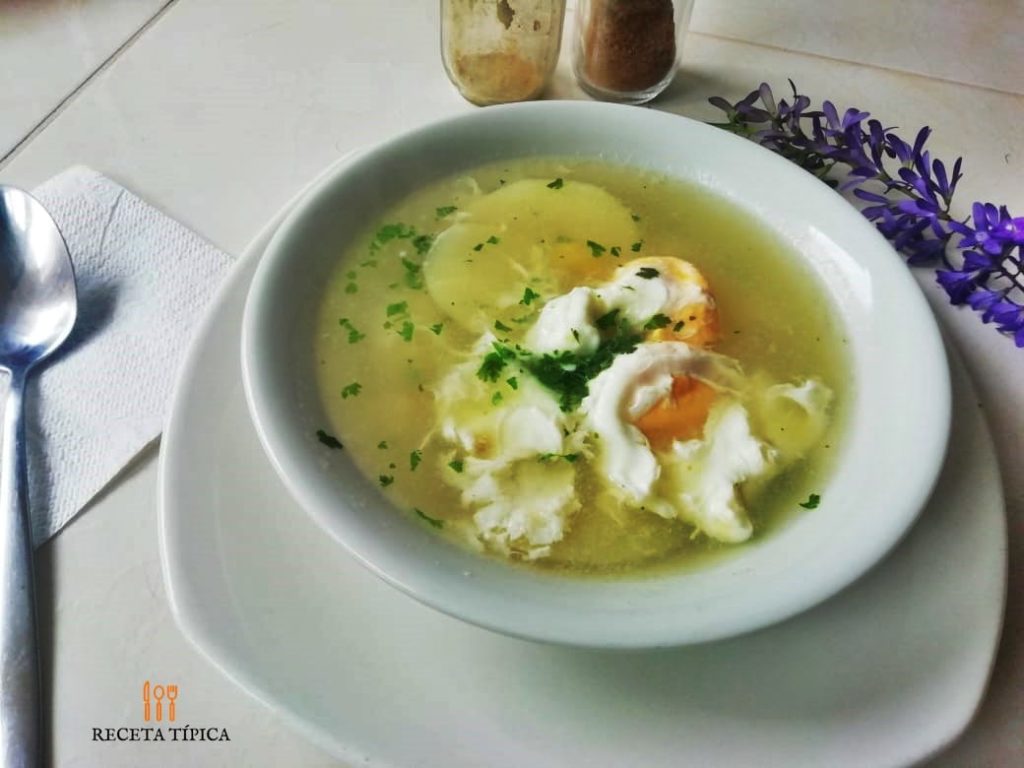 Dish with egg drop soup