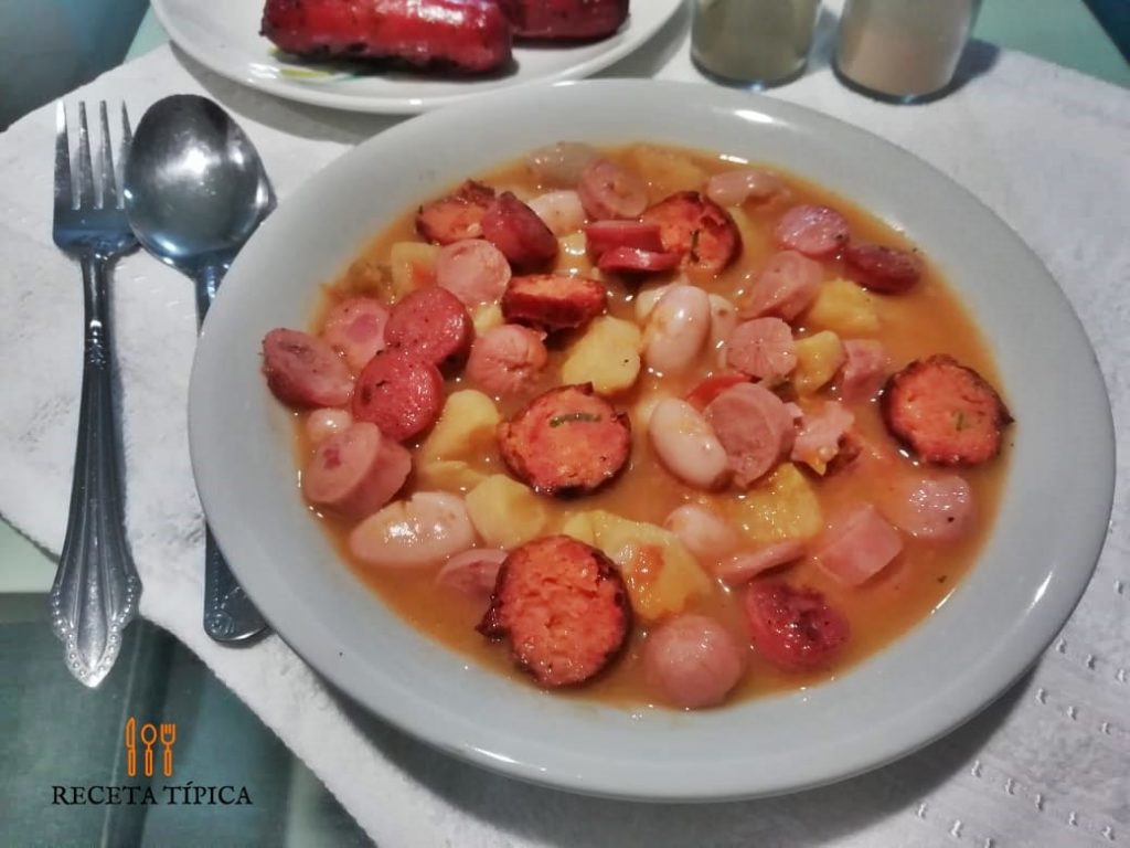 Plate with ranchero beans