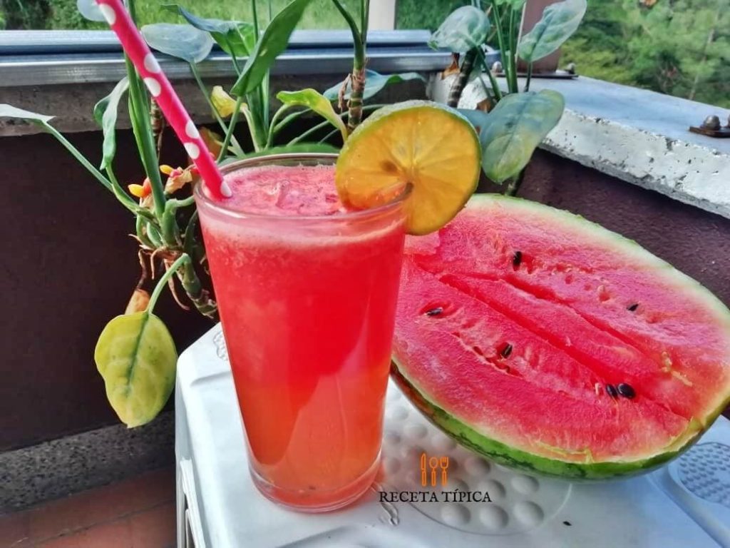 glass with watermelon lemonade
