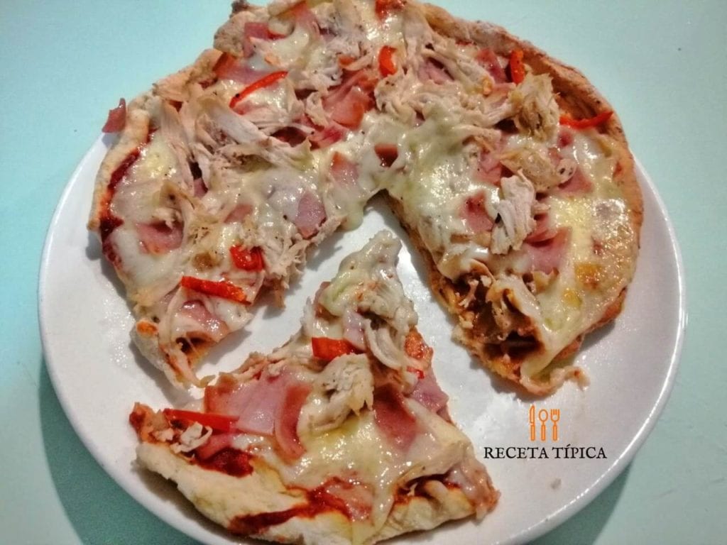 Dish with cauliflower-based pizza