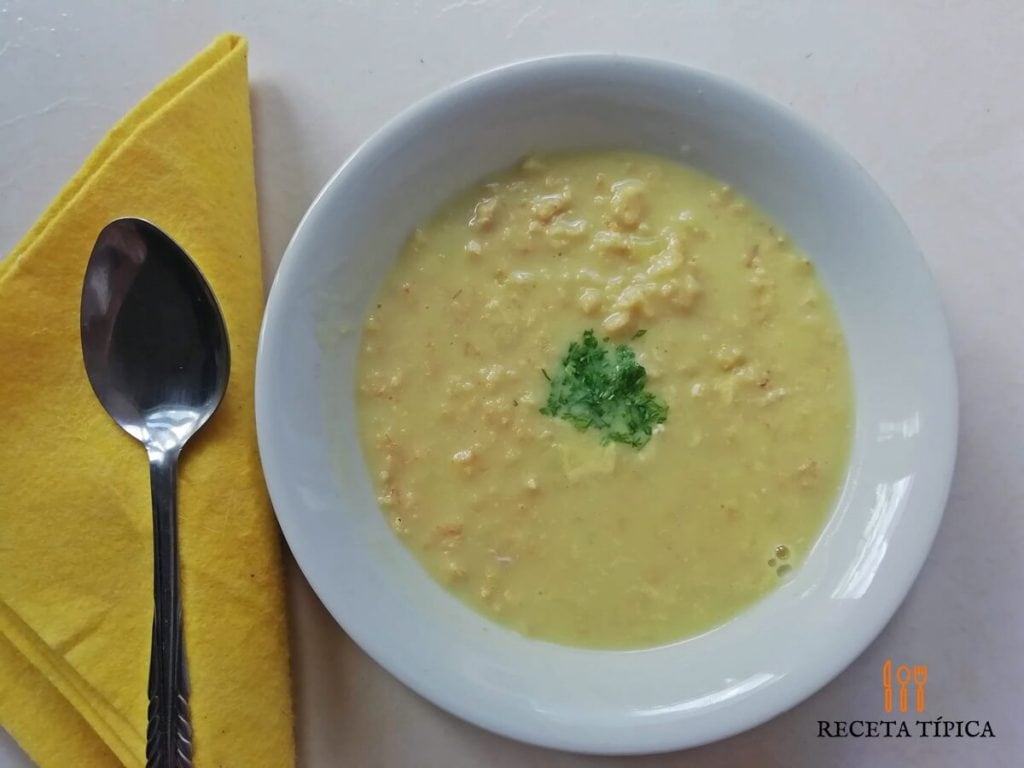 Dish with oatmeal soup